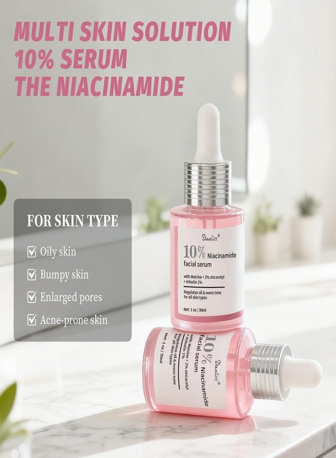 danliss Niacinamide Serum 10% + Zinc 2% – Brightening Face Serum with Hyaluronic Acid & Arbutin for Nourished, Balanced, Blemish - Prone Skin 30ml / 1 fl oz - Image 2